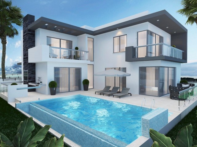 4+1 luxury villas under construction by the SAFE company in Kyrenia-Ozankoy, close to the hotel-main street-markets-restaurants.