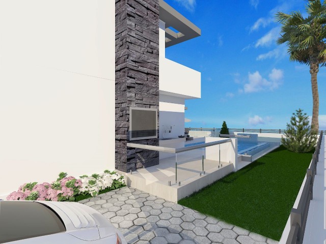 4+1 luxury villas under construction by the SAFE company in Kyrenia-Ozankoy, close to the hotel-main street-markets-restaurants.