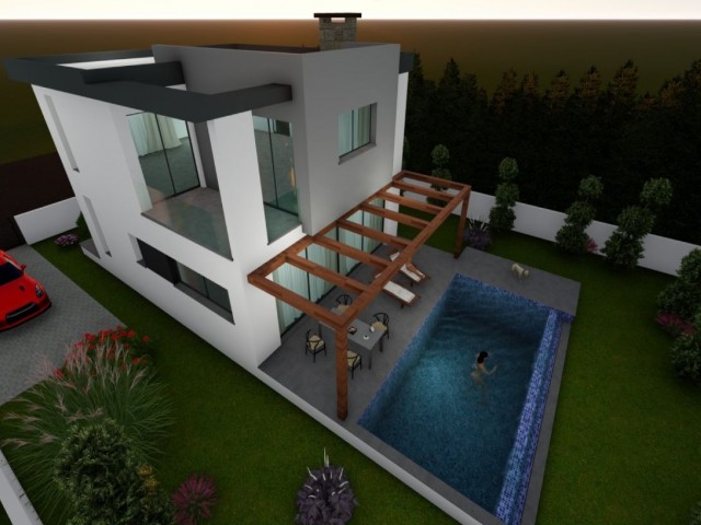 3-bedroom, 3-bathroom modern villa with TURKISH TITLE in Kyrenia-Çatalkoy, close to delivery. WORKMANSHIP IS FIRST CLASS!!!!