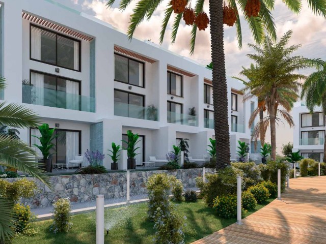 Garden floor1+1 flat in a luxury site with pool under construction in ESENTEPE -BAHÇELİ. LAST ONE!!!!!