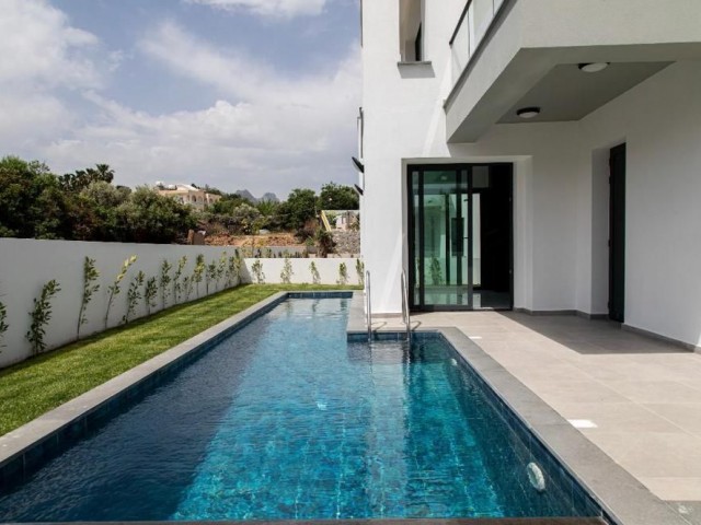 Newly finished 3+1 villa with pool for sale in Cyprus Kyrenia Ozanköy, close to Doğa College, Science University, Suat Günsel and ESK schools.