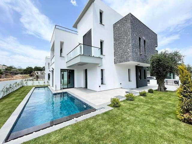 Newly finished 3+1 villa with pool for sale in Cyprus Kyrenia Ozanköy, close to Doğa College, Scienc