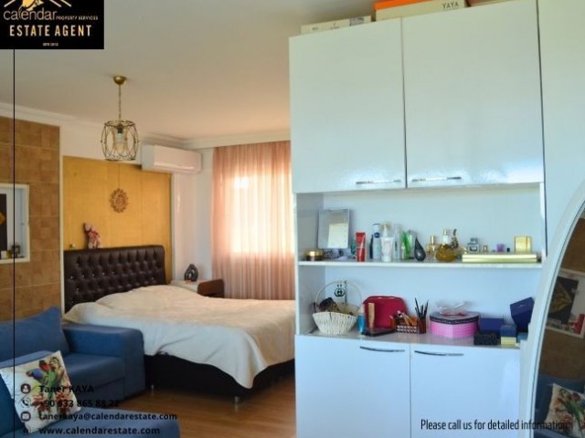 آپارتمان 2+1 شیروانی با منظره دریا برای فروش در Girne Karaoğlanoğlu، 50 متری دریا و ساحل عمومی