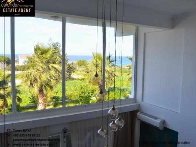 2+1 loft apartment with sea view for sale in Girne Karaoğlanoğlu, 50 meters from the sea and the public beach