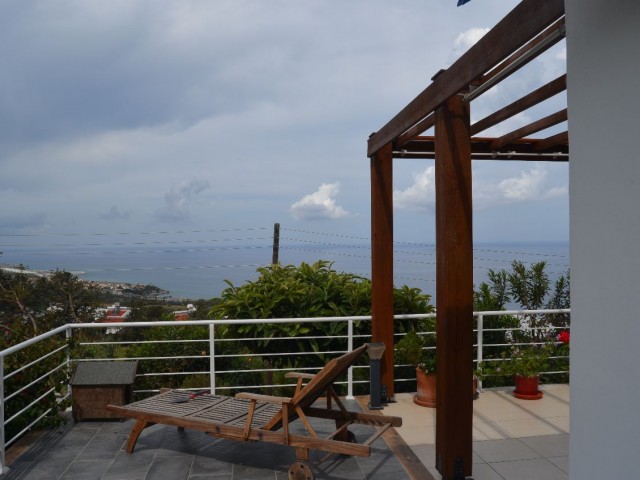 3 Bedroom Turkish House Villa for Sale in Esentepe, Kyrenia, with Full Sea View and Fireplace, All R