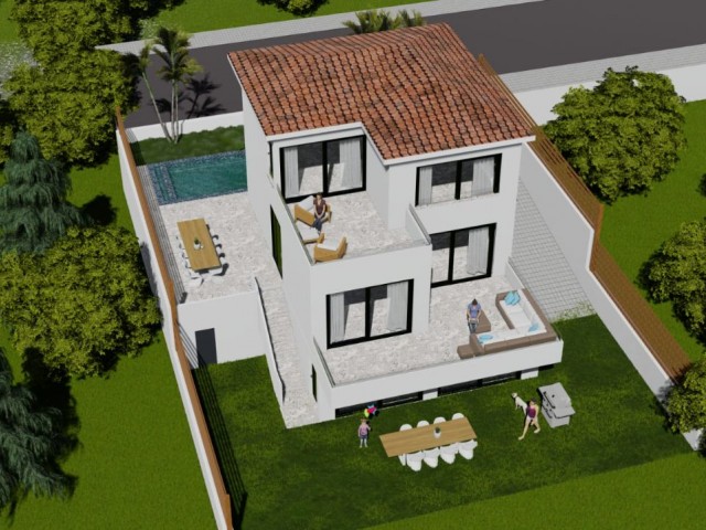 4+1 TRIPLEX VILLA with private swimming pool with wonderful sea views in Çatalköy - october 2021 turnkey ** 