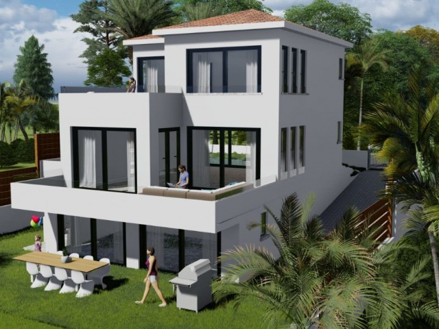 4+1 TRIPLEX VILLA with private swimming pool with wonderful sea views in Çatalköy - october 2021 turnkey ** 