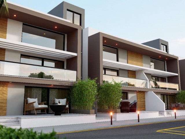 2+1 flats with garden floor or terrace in İskele Ötüken