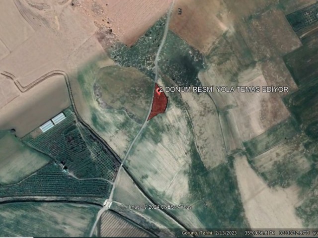 2 Acres of Land Off the Official Road for Investment in Meriç Village, the Closest Area to Ercan Airport, is for Sale