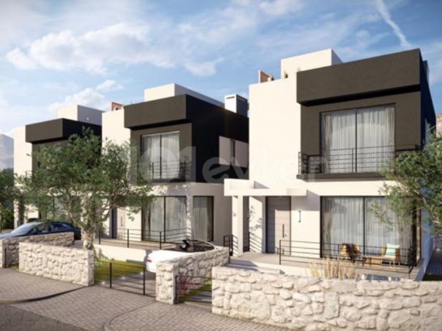 3+1 Villas with Terrace Behind Zefir Cafe in Nicosia Metehan Region for Sale