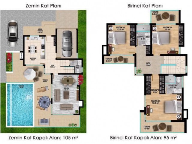 3+1 VILLA MIT POOL IN KYRENIA CHATALKÖY ZU VERKAUFEN ** 