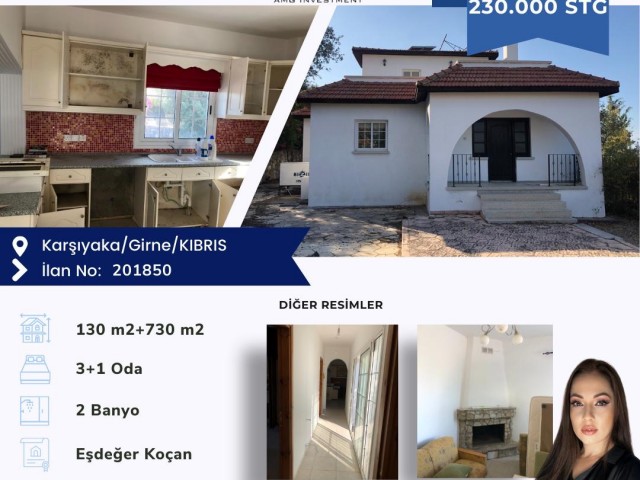 3+1 villa for sale in Kyrenia Karşıyaka