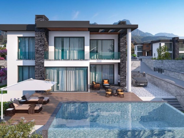 SEA VIEW 4+1 ULTRA LUXURIOUS VILLAS FOR SALE IN KYRENIA ZEYTİNLİK !!