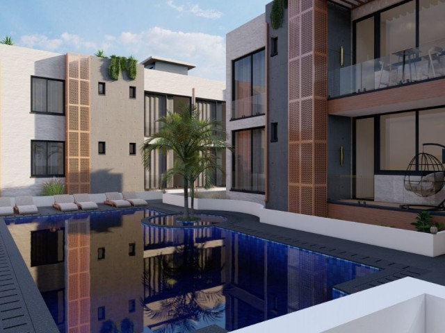 2+1 FLATS FOR SALE WITH GARDEN/TERRACE IN A SITE WITH POOL IN ALSANCAK, KYRENIA !!