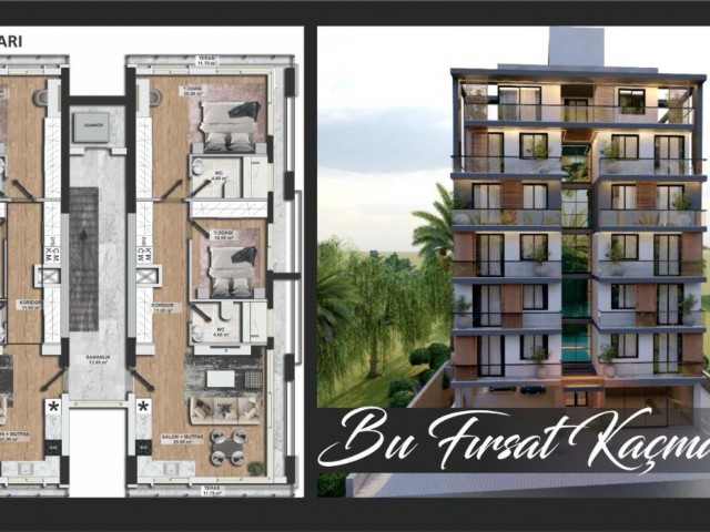 1+1,2+1,PENTHOUSE-WOHNUNGEN ZUM VERKAUF AUS DEM PROJEKT IM KYRENIA CENTER!!