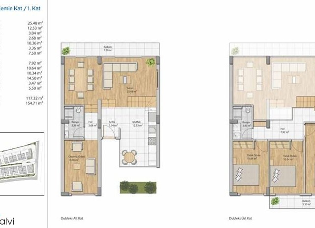 2+1/3+1/4+1 DUPLEX-OPTIONEN MIT MEERBLICK, PERFEKTE WOHNUNGEN ZUM VERKAUF MIT POOL UND INNENPARKPLATZ IN GIRNE ALSANCAK