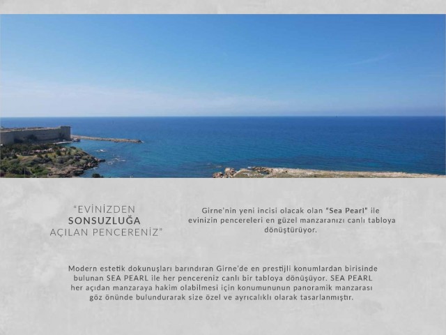 ENDLESS BLUE AND HISTORICAL PORT VIEW FLATS FOR SALE IN THE CENTER OF KYRENIA, 150 METERS FROM THE SEA (with 30% down payment)