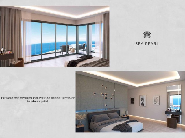 ENDLESS BLUE AND HISTORICAL PORT VIEW FLATS FOR SALE IN THE CENTER OF KYRENIA, 150 METERS FROM THE SEA (with 30% down payment)