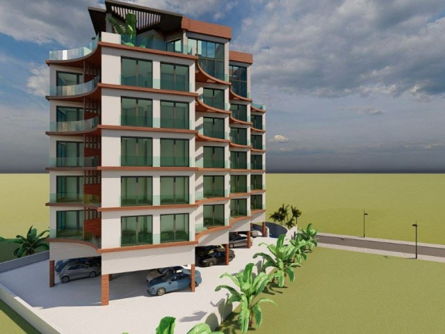 زمین ترکی کوچان برای فروش در LEFKE GAZİVEREND با 36 پروژه مسطح آپارتمان با نمای کامل دریا