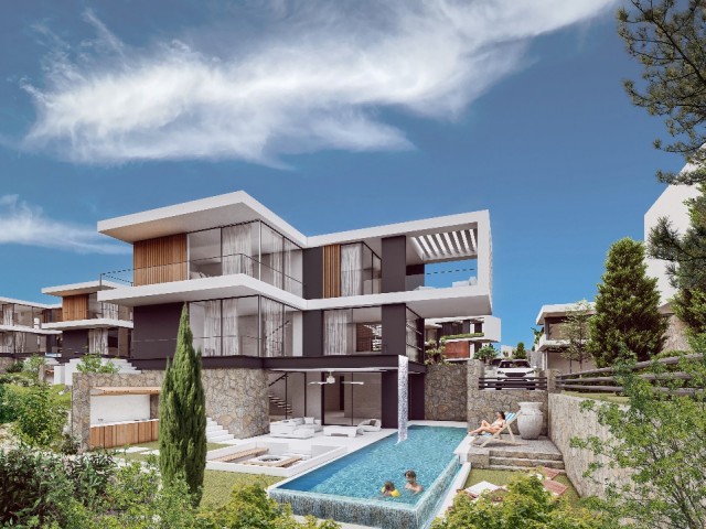 4+1 Ultra Luxury Villas for Sale with Magnificent Nature and Panoramic View in Çatalköy, Kyrenia