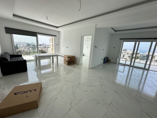 KYRENIA CENTER 9TH FLOOR 3+1 FLAT FOR RENT WITH PANORAMIC MOUNTAIN AND SEA VIEW