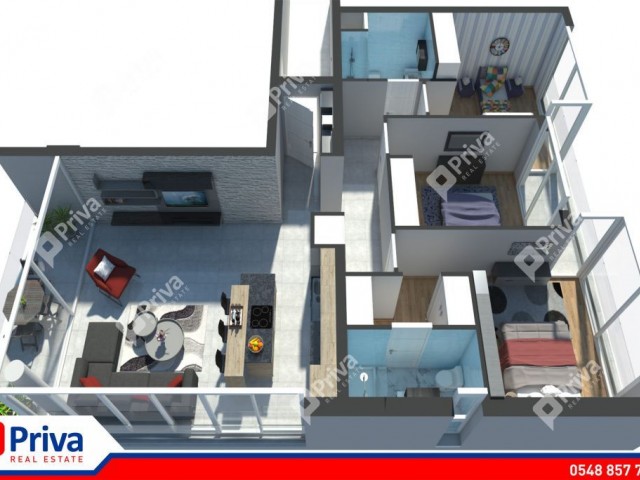 KIBRIS LEFKOŞA HAMİKÖY  3+1 SATILIK DAİRE, BAHÇELİ VE GÜVENLİK SİTEDE