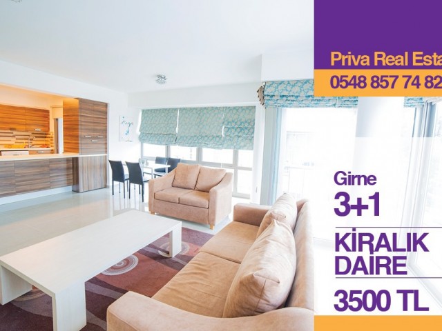 GİRNE'DE 3+1 EŞYALI KİRALIK DAİRE 130 m2  