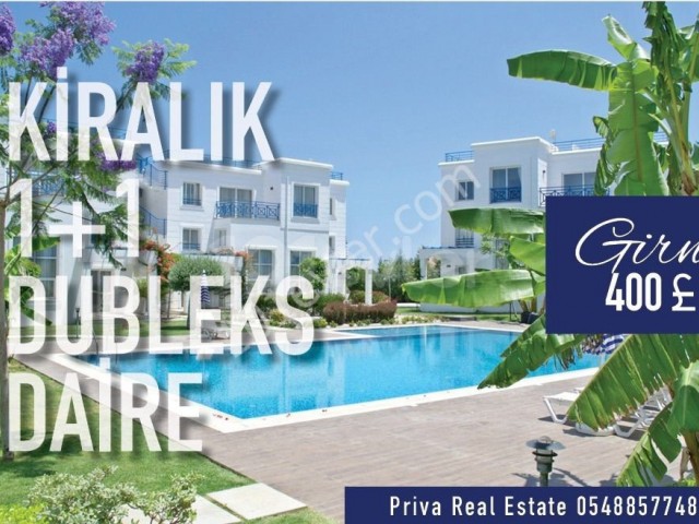 KIBRIS GİRNE ALSANCAK  KİRALIK 1+1 DUBLEKS DAİRE, ORTAK HAVUZLU SİTEDE