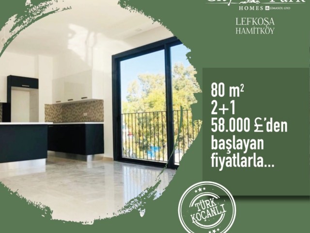 ZYPERN NIKOSIA IN HAMITKÖY 2 + 1 STANDORT, WOHNUNG MIT GARTEN 58.000 LLOGARA ** 