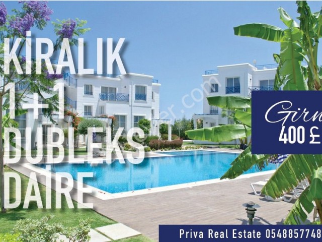 KYRENIA, ALSANCAK, FLAT FOR RENT 1 +1 DUPLEX APARTMENT, IN A SITE WITH A COMMON POOL 