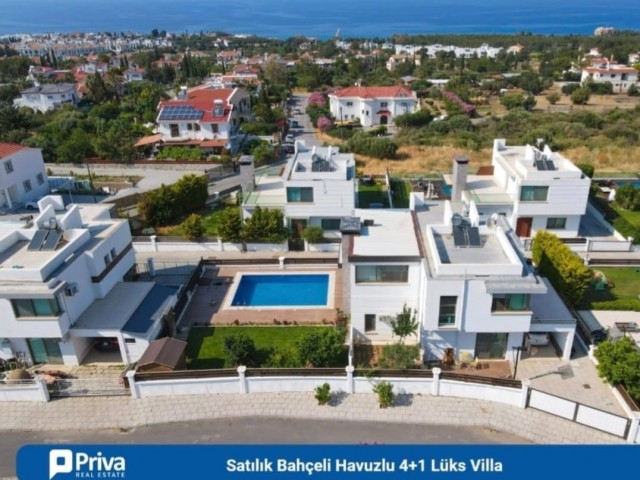 NORTH CYPRUS KYRENİA GİRNE ALSANCAK AREA, 4+1 VILLA WITH SEA VIEW, PRIVATE POOL, FULLY FURNISHED