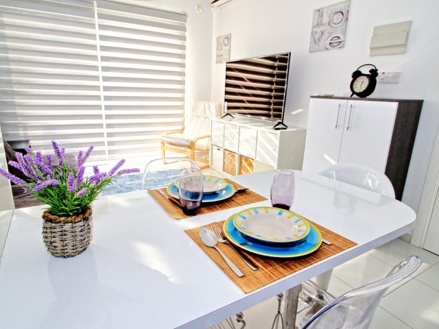 ALSANCAK ESCAPE HOMES SITE 1+1 FURNISHED APARTMENT FOR RENT, WITH SHARED POOL, CLOSE TO THE SEA ** 