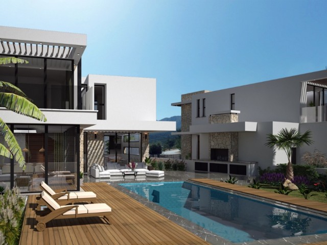 4+1 VILLA ZU VERKAUFEN IN ALSANCAK, ZYPERN, GIRNE 240m2 mit Pool und Garten, nahe dem Meer gelegen