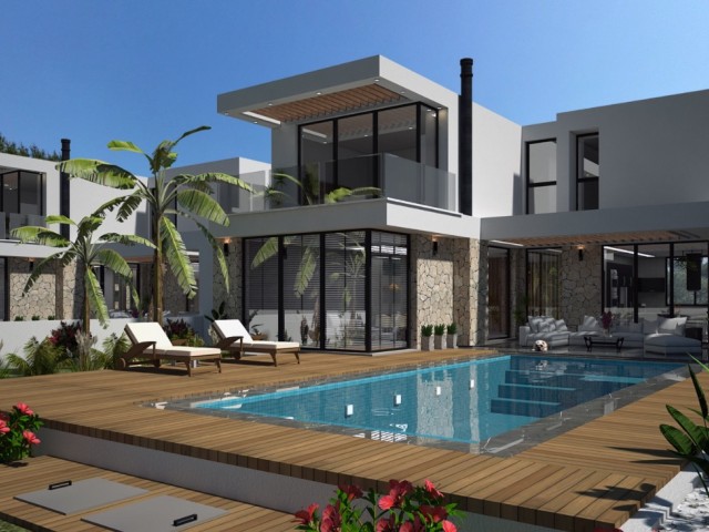 KIBRIS, GİRNE ALSANCAK'TA SATILIK 4+1 VİLLA HAVUZLU BAHÇELİ 240m2,DENİZE YAKIN KONUMDA