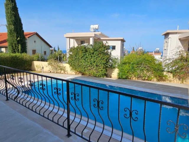 CYPRUS,YEŞİLTEPE 3+1 DUPLEX VILLA FOR RENT, WITH PRIVATE POOL, UNFURNISHED, AIR CONDITIONED, LARGE GARDEN AND SEA VIEW