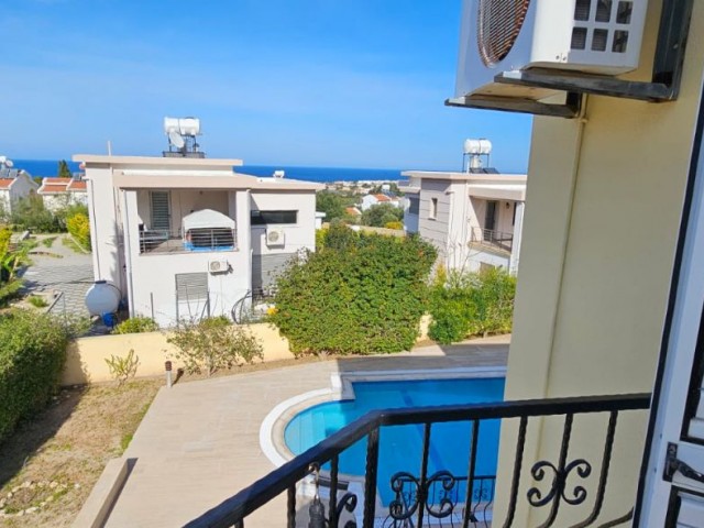 CYPRUS,YEŞİLTEPE 3+1 DUPLEX VILLA FOR RENT, WITH PRIVATE POOL, UNFURNISHED, AIR CONDITIONED, LARGE GARDEN AND SEA VIEW