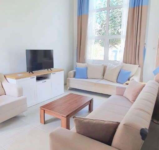 CYPRUS, KYRENIA, ALSANCAK, 1+1 DUPLEX FLAT FOR RENT IN BLUE MARE SITE, FURNISHED, WITH COMMON POOL, CLOSE TO THE SEA AND THE ROAD