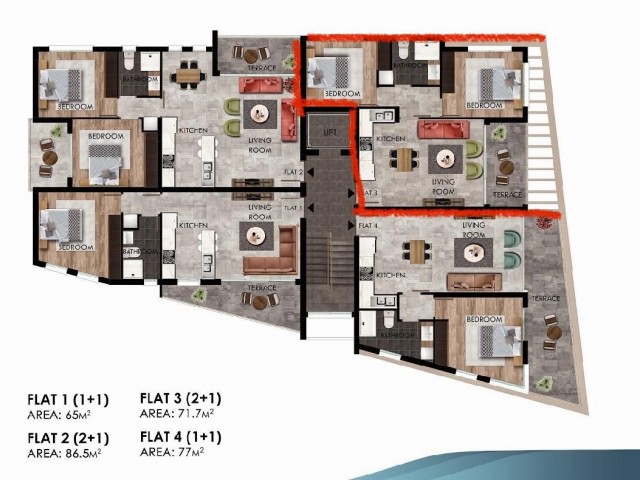 2+1 новая квартира в Лонг-Бич, полностью меблированная на продажу