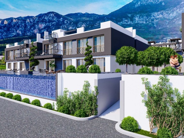 For sale studio units 1+1, 2+1, 3+1 and villa in Lapta Kyrenia North Cyprus