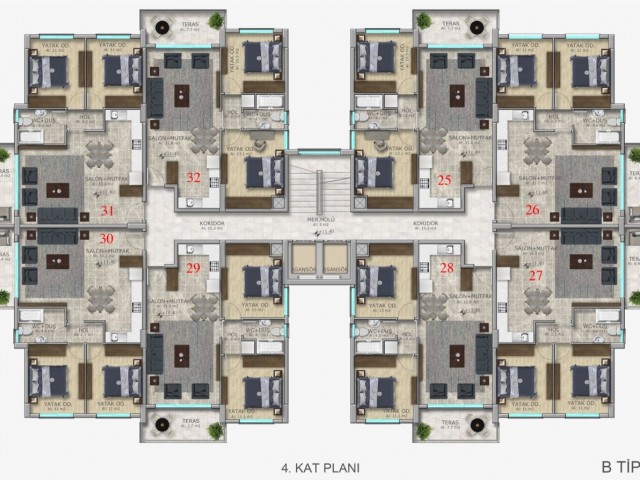 2+1 Wohnung zum Verkauf im Kyrenia Center