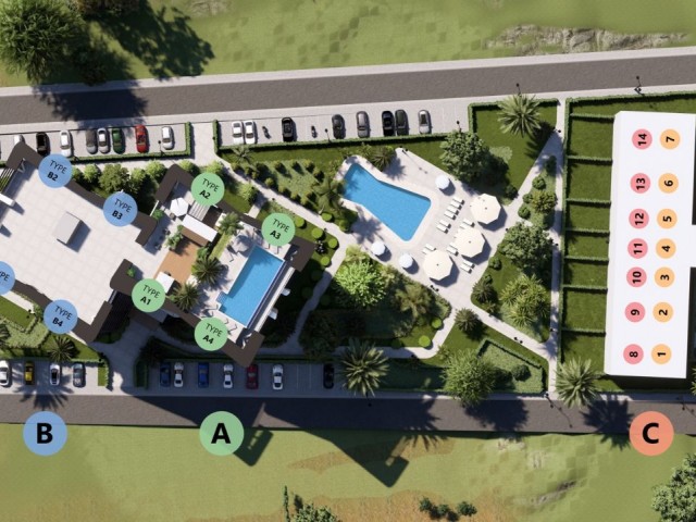1+1 Loft Flat for Sale by Infinity De Isatis Company / Large Garden / Pool entrance