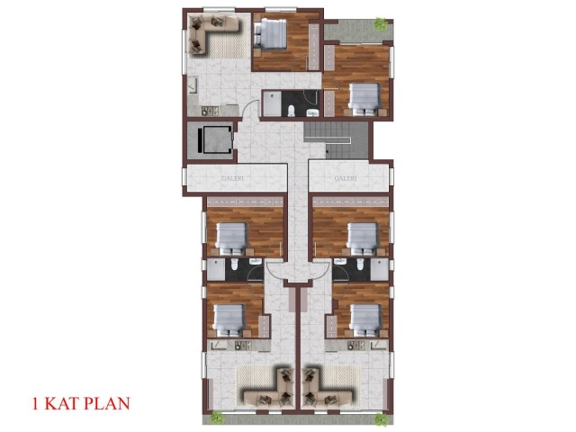 2+1 flats for sale in a central location in Alsancak