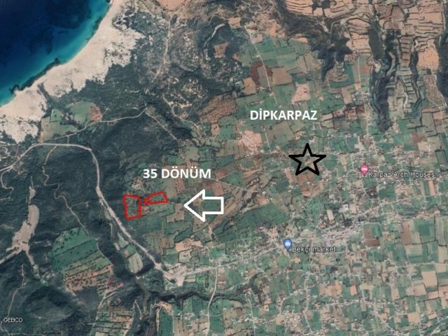 DİPKARPAZ KÖYÜNDE İMARLI MUHTEŞEM DENİZ MANZARALI 35 DÖNÜM SATILIK  ARAZİ