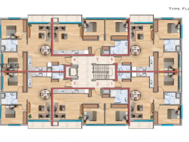 SA-2313 Апартаменты 2 1 у моря в Искеле