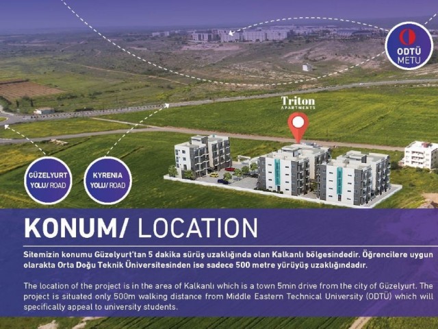 Güzelyurt Kalkanlı Bölegsinde Yatırım Fırsatı, Vizelenmiş Apartman Projesi