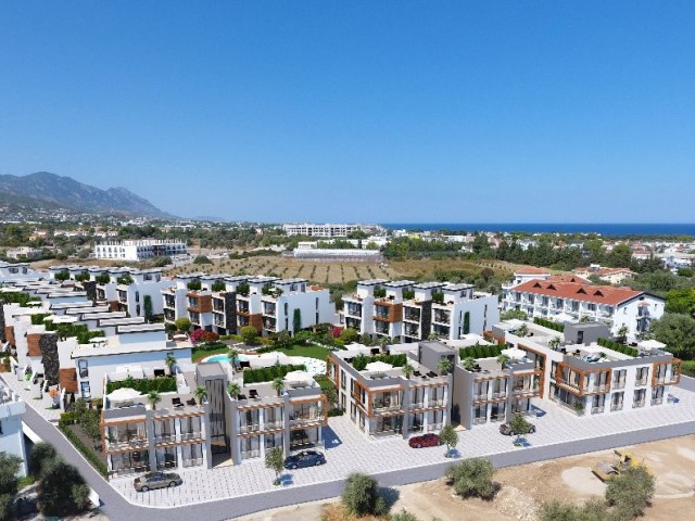 Zweibettzimmer mit Gemeinschaftspool mit Blick auf die Berge und das Meer in Kyrenia ** 