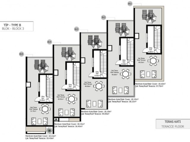 ZEYTİNLİKTE HAVUZLU TRİPLEX VİLLA