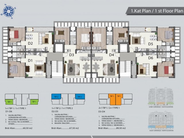 квартира Продается in Girne Merkez, Кирения