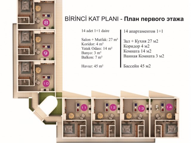 Nice 1 Bedroom Apartment For Sale Location Near Manolya Resort Hotel Lapta Girne (Last One Left Don’t Miss)