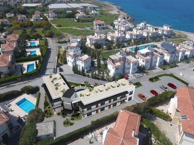 Sea Side 1 Bedroom Apartment For Rent Location Lapta Coastal Walkway (Lapta Yuruyus Yolu) Girne (Communal Swimming Pool)